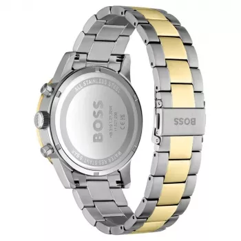 BOSS Skymaster Pánske Quartz chronografové hodinky 1514163 44mm Modrý ciferník Nerezová oceľ Mesh