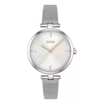 BOSS dámske hodinky 1502653 quartz analógové hodinky 32 mm nerezová oceľ mesh remienok strieborná