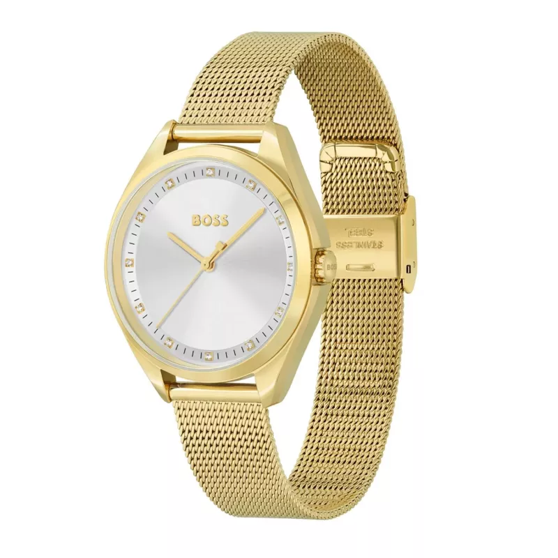 BOSS dámske Purity quartzové hodinky 1502669 37 mm strieborná nerezová oceľ mesh