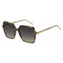 BOSS dámske slnečné okuliare BOSS1524SHJV hranaté havana acetátový rám sivé gradientové sklá 57mm