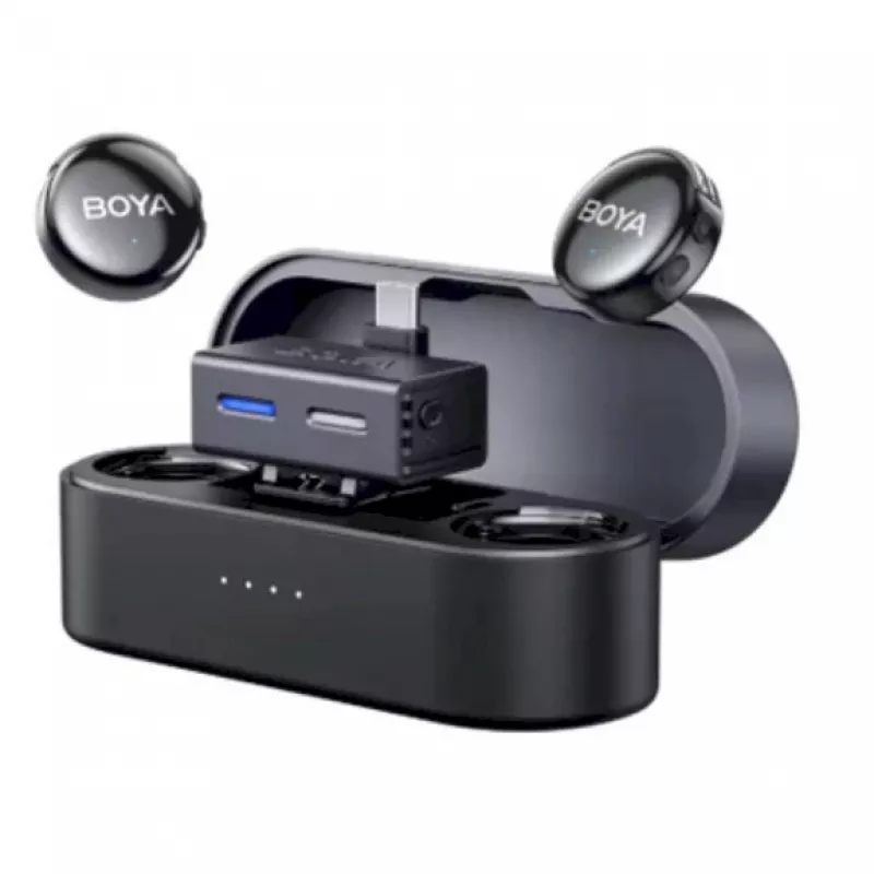 BOYA BOYALINK 3-02 bezdrôtový mikrofónový systém 2,4GHz USB-C - čierny