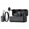 BOYA BOYAMIC 2-02 bezdrôtový mikrofónový systém 2,4GHz, potlačenie šumu s podporou AI, 2 prijímače + 1 vysielač (USB-C) čierny
