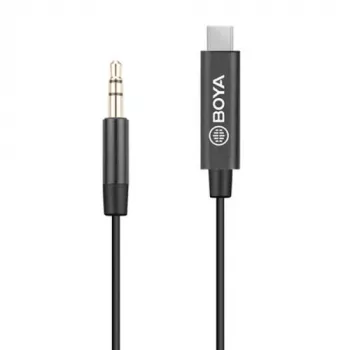 BOYA BY-K2 USB-C na 3,5 mm TRRS audio adaptérový kábel (20 cm, čierny)