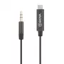 BOYA BY-K2 USB-C na 3,5 mm TRRS audio adaptérový kábel (20 cm, čierny)