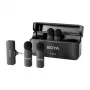 BOYA BY-V4 bezdrôtový mikrofónový systém 2,4GHz so 4 vysielačmi a 1 prijímačom (3,5mm konektor) čierny