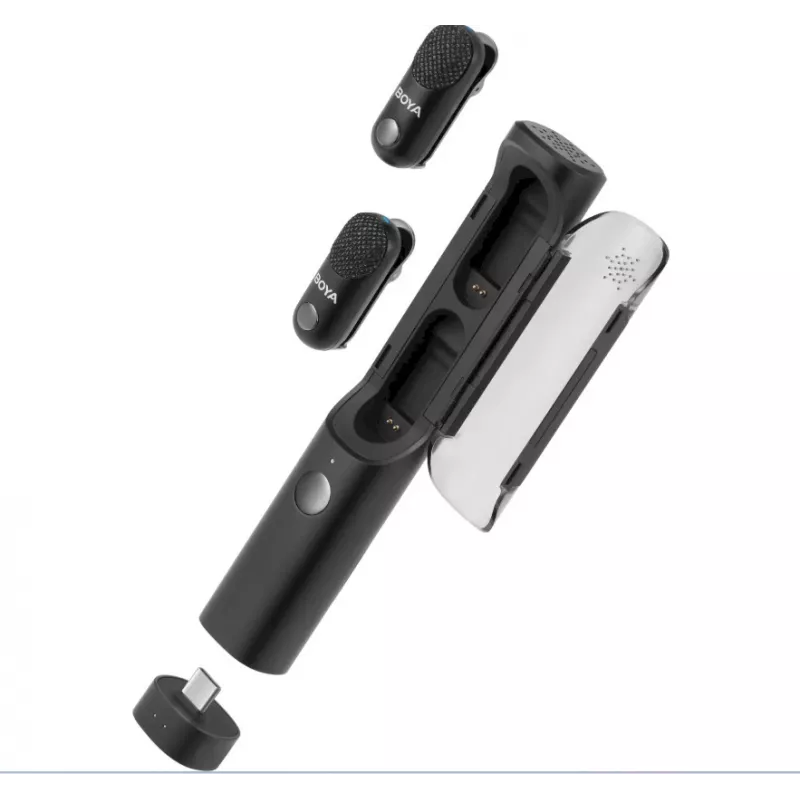 BOYA Magic-02 bezdrôtový headset s mikrofónom 2,4GHz USB-C/Lightning/3,5mm čierny