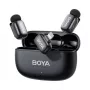 BOYA Mini 2-03 bezdrôtový mikrofónový systém 2,4GHz, potlačenie hluku pomocou umelej inteligencie, 2 vysielače + 1 prijímač Lightning, čierny