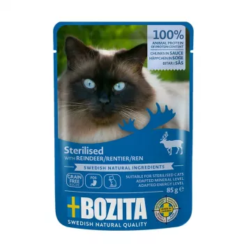 Bozita Pouch Sterilised HiS Rentier mokré krmivo pre mačky 85g
