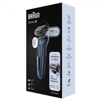 Braun Series 61 - B1000s elektrický holiaci strojček mokré & suché holenie modrý