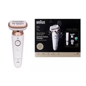 Braun Silk-épil 9 3D SES9-481 mokrý a suchý epilátor bezdrôtový so 40 pinzetami, SensoSmart, Smartlight, zastrihávač, biela/ružové zlato