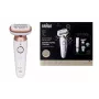 Braun Silk-épil 9 Flex SkinSpa SES9-481 3D epilátor, Wet & Dry, biela/zlatá