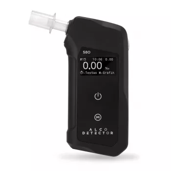 Alkoholtester Alcodetector S80 - elektrochemický palivový článok, farebný TFT displej, USB nabíjanie