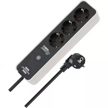 BRENNENSTUHL Connect Ecolor WLAN predlžovacia zásuvka 3-násobná (biela/čierna, 1,5 m kábel, hlasové ovládanie, časovač, aplikácia)