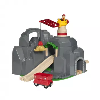 BRIO World žeriav a horský tunel drevená železnica sada