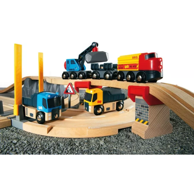BRIO World Cesty & koľaje súprava na nakladanie kameňov