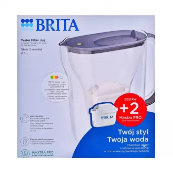 Brita Style Essential+ kanvica na vodu s filtrom s 2 MaxtraPro PP kazetami (2,4 l, tmavomodrá)