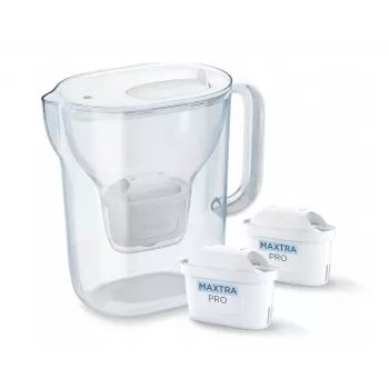 Brita Style Essential+ kanvica na filtrovanie vody s 2 MaxtraPro PP kazetami (2,4 l, biela)