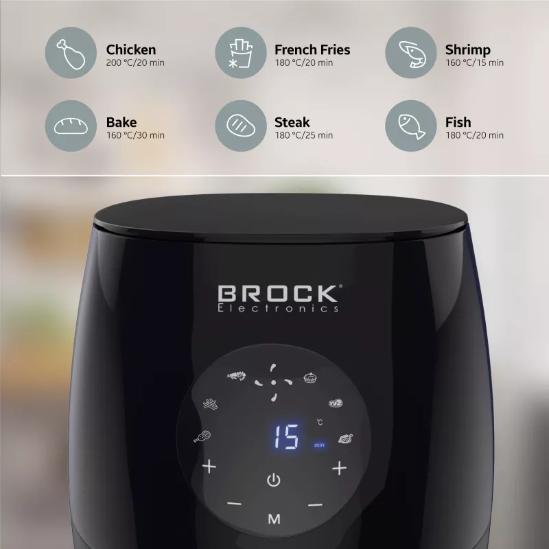 Brock AFD 3502 BK teplovzdušná fritéza 3,5L 1200W čierna