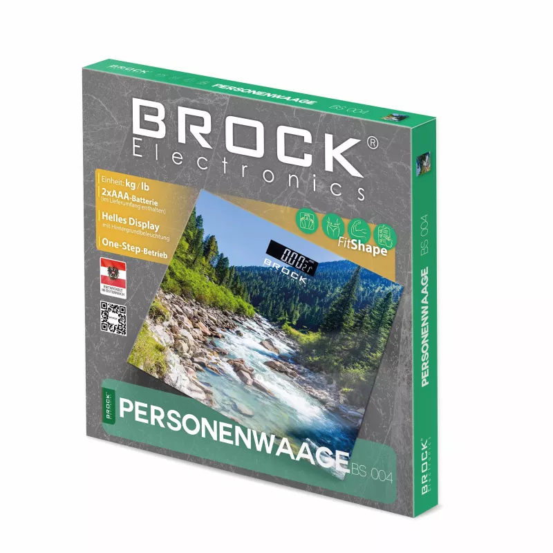 Brock BS 004 kúpeľňová váha, 2x batérie AAA v balení