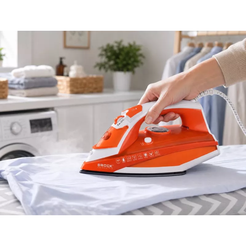 Brock BSI 5503 OR parná žehlička 2600W keramická žehliaca plocha oranžová