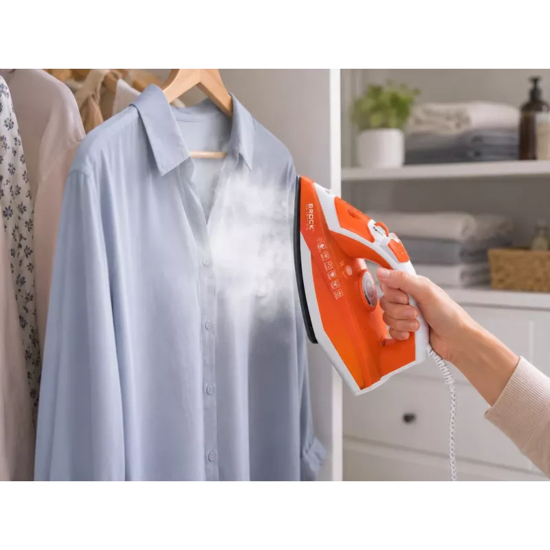 Brock BSI 5503 OR parná žehlička 2600W keramická žehliaca plocha oranžová