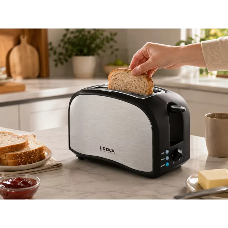Brock BT 1003 SS hriankovač 800W, čierna/nehrdzavejúca oceľ