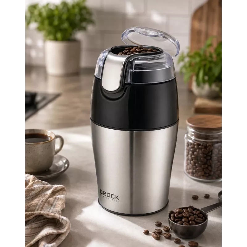 Brock CG 4050 SS mlynček na kávu, 150 W, oceľ