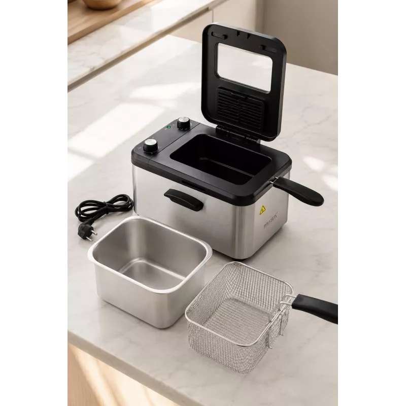 Brock DF 3001 SS fritéza 3,2L 2200W čierna/nehrdzavejúca oceľ