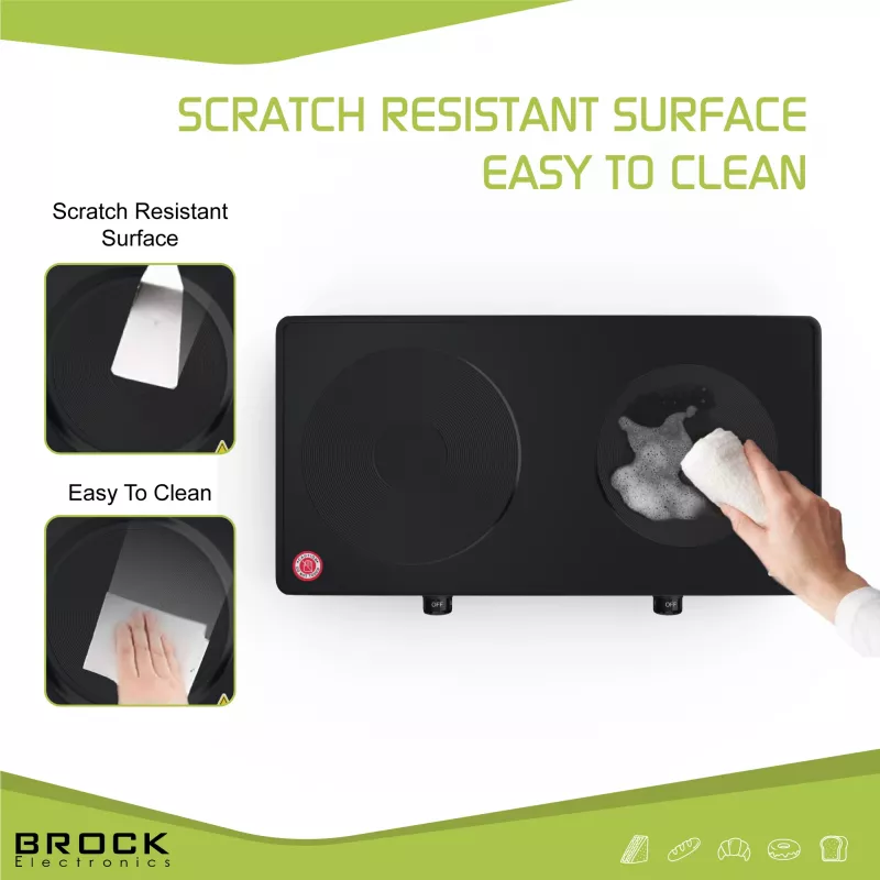 Brock EP 200 BK Dvojplatňový elektrický varič, 2500 W, čierny