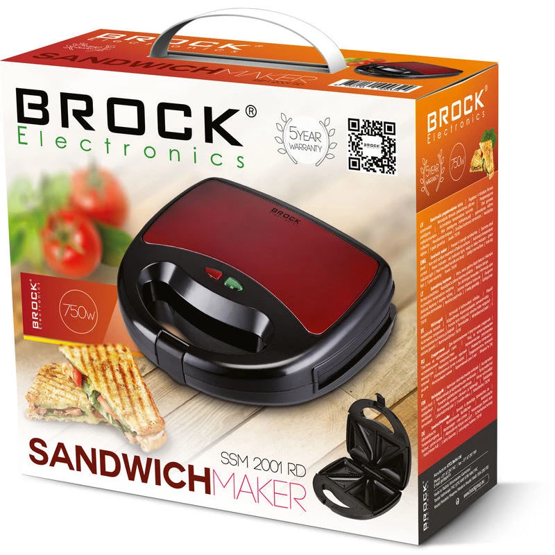 Brock SSM 2001 RD sendvičovač 750W červená