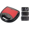 Brock SSM 2003 RD 3-in-1 sendvičovač, vaflovač a gril, 750 W, čierna/červená