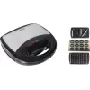 Brock SSM 2004 SS 3-in-1 sendvičovač, vaflovač a orechovač, 750W, čierna/nehrdzavejúca oceľ