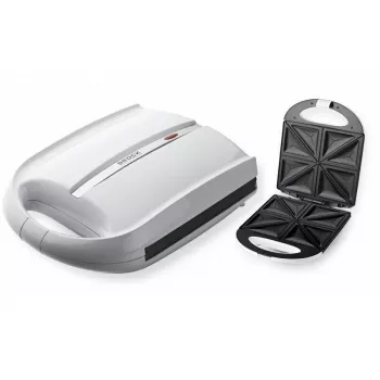 Brock SSM 3008 WH 8-scheiben XXL sendvičovač, 1400W, nepriľnavé trojuholníkové platne, chladiaca rukoväť, bezpečnostná poistka, vertikálne skladovanie, biela