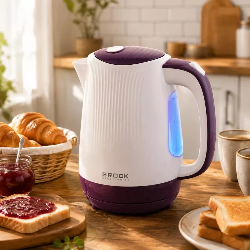 Brock WK 08 PR elektrická kanvica 1,7L 2000W biela/fialová