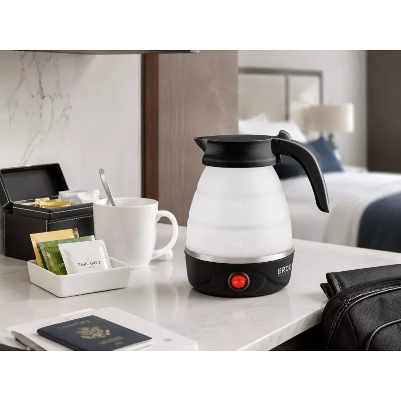 Brock WK 0904 BK skladacia cestovná kanvica 0,5L 500W, čierna/biela