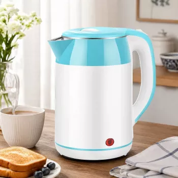 Brock WK 5521 WH elektrická rýchlovarná kanvica 1,8L 1500W biela/modrá so 360° základňou