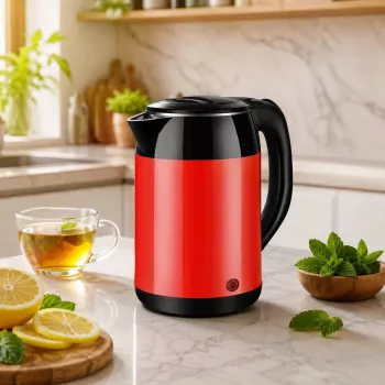 Brock WK 5522 RD elektrická kanvica 1,8L 1500W čierna/červená s 360° základňou