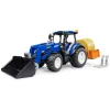 Traktor BRUDER New Holland T5.120 s predným nakladačom, nákladným boxom a vidlicami 1:16
