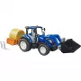 Traktor BRUDER New Holland T5.120 s predným nakladačom, nákladným boxom a vidlicami 1:16