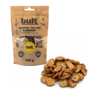 BULT Sušené morčacie prúžky psí pamlsek 100g – bezobilný, proteínový tréningový pamlsek