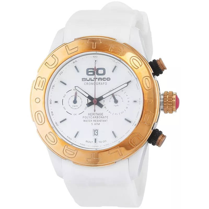 BULTACO H1PW43C-CW1 dámske analógové quartzové hodinky 43 mm biely kožený remienok