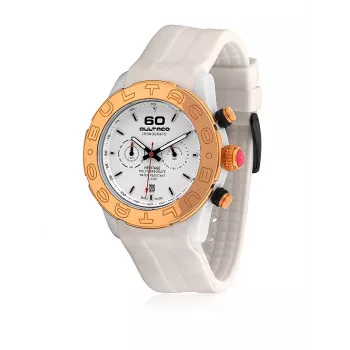 BULTACO H1PW43C-CW1 dámske analógové quartzové hodinky 43 mm biely kožený remienok