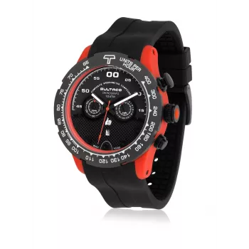 BULTACO MAN H1PO48C-SB2 48mm quartzové analógové hodinky čierny ciferník kožený remienok