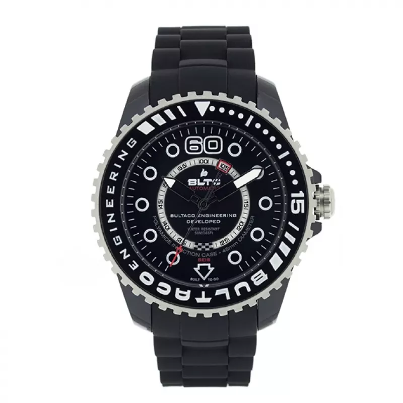 BULTACO WATCH MAN BLPB45A-CB1 (45 mm) quartz analógové nerezová oceľ silikón čierna