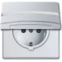 Busch-Jaeger 2064-0-0300 Schuko zásuvkový modul, 2P+E, 16A, 250V, IP44, strieborný