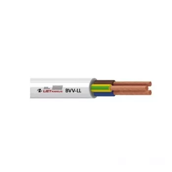 BVV-LL 3-žilový 1,5 mm² biely PVC pevný inštalačný kábel 25 m rolka