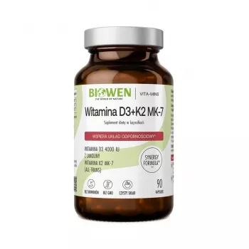 BWN BIOWEN vitamín D3 + K2 MK-7 doplnok stravy – 90 kapsúl