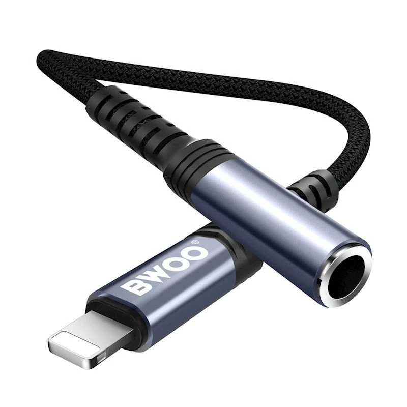 BWOO adaptér AUX 3,5 mm - Lightning čierny BZ48