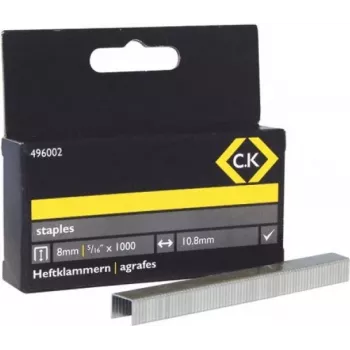 C.K Tools 496005 pozinkované ploché drôtené sponky 10,5 x 14 mm, balenie 1000 ks (Typ 53)