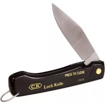 C.K Tools C9035L elektrikársky zatvárací nôž so špicatou čepeľou, 110 mm zatvorená dĺžka